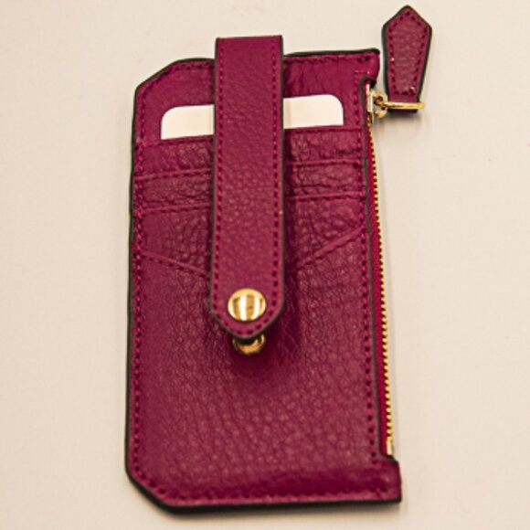 NWOT Aimee Krestenberg "All For Love" card wallet Magenta color - Picture 1 of 5